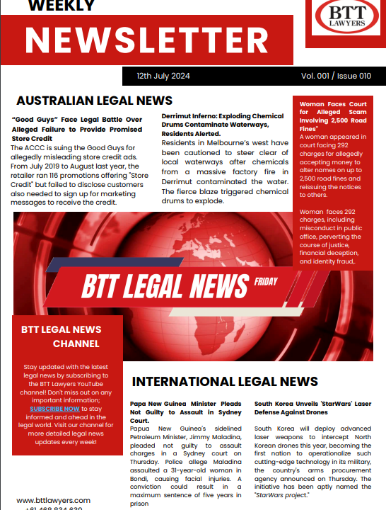 ISSUE 10- 12th July Legal Newsletter