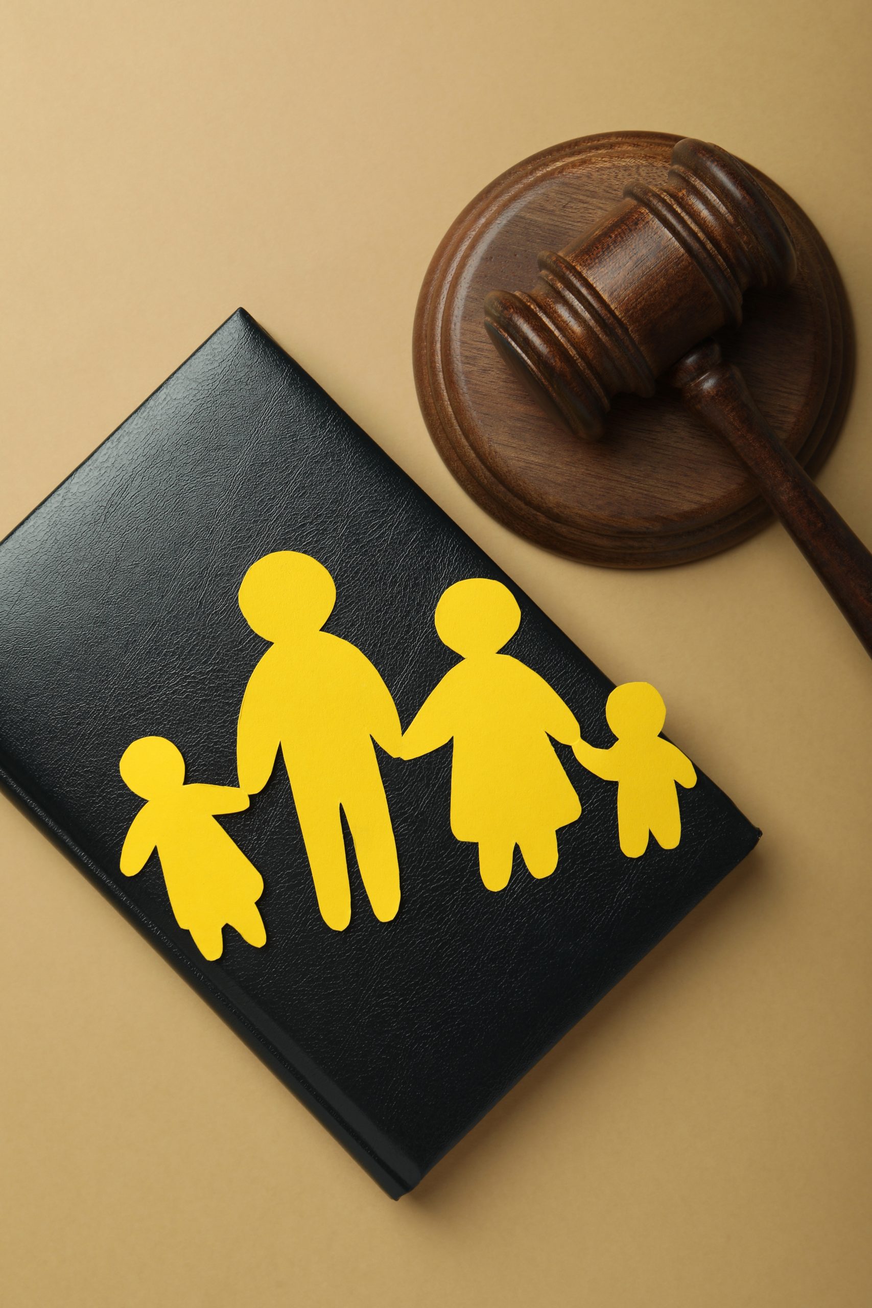 Family law concept on light brown background